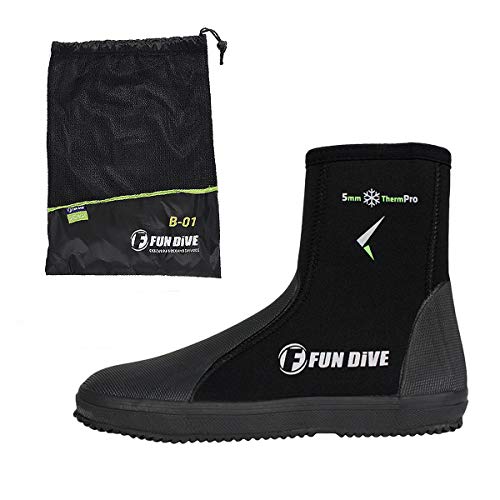 B-01 Fun Dive - Bota de neoprene 5 mm com Zíper, Mergulho Pesca Sub Tamanho:8 (40)