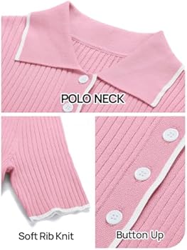 MEROKEETY Women's V Neck Ribbed Knit Maxi Dress Button Short Sleeve Slim Fit Bodycon Sweater Dress, Apricot, Small : Buy Online at Best Price in KSA - Souq is now