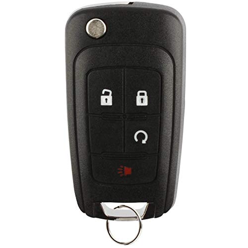 KeylessOption Keyless Car Remote Uncut Flip Ignition Key Fob Replacement for OHT01060512