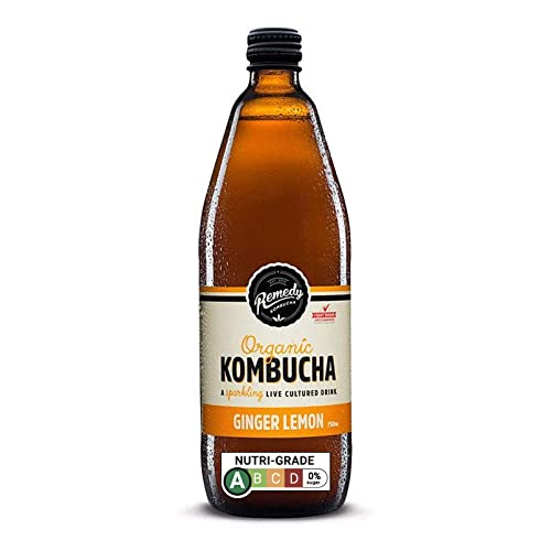 Remedy Organic Kombucha Ginger & Lemon Bottle 750 ml