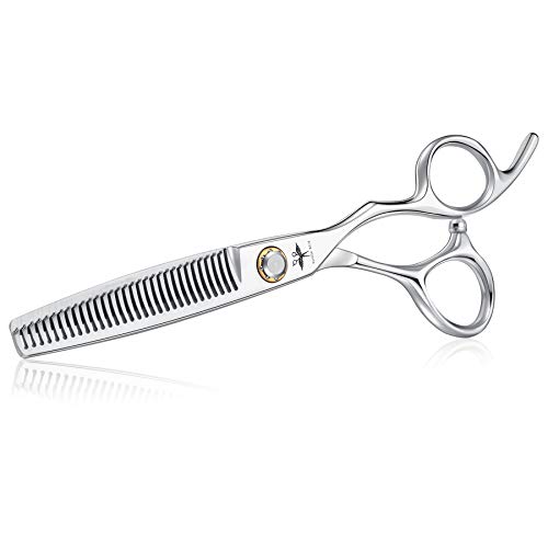 Tijeras de adelgazamiento profesional de peluquería, 6 pulgada,tijeras entresacar profesionales para hombres, mujeres con sistema de tensión de rodamiento de circulo,440C