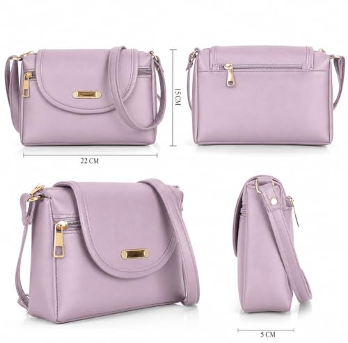 Image of J I ACCESSORIES Women's Stylish Crossbody Sling Bag - Elegant PU Leather Small Shoulder Purse with Adjustable Strap - Casual & Travel Handbag