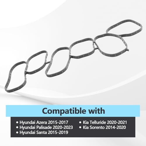 Image of Upper Intake Plenum Gasket Compatible with Hyundai Azera 2015-2017 Palisade 2020-2023 Santa 2015-2019 Kia Telluride 2020-2021 Sorento 2014-2020 Replaces 29215-3CFA0 29215-3CFA1, Surge Tank Gasket
