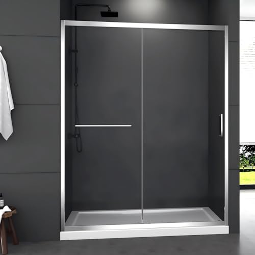 Afaoel Quick Installation Shower Door, Full Frame Sliding Shower Door,