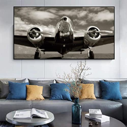 Avion de ligne paysage bleu ciel affiches et impressions mur art 50x100