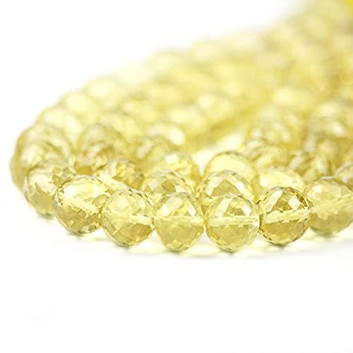 Quartz Citron perles de 1/2 inch à micro-facettes jaunes pour un éclat solaire unique