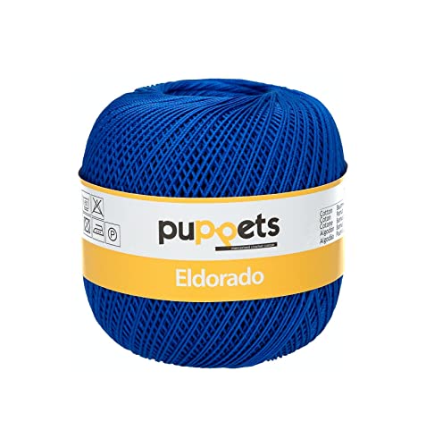 Puppets Eldorado Strength Crochet Yarn, Cotton, 7133, Blue