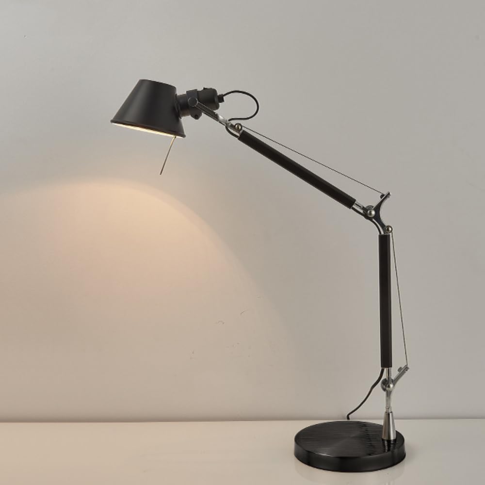 Schreibtischlampe, Schwenkarm mit Ein-/Ausschalter & Mehrgelenk-Anpassung, Augenschonende Leselampe für Schlafzimmer, Arbeitszimmer & Büro