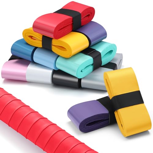 Jadive 100 Pcs Tennis Racket Grip Tape Anti Slip Tennis Overgrips PU Absorbent Badminton Grip Tape for Badminton Racquet Fishing Rods(Vibrant Colors)
