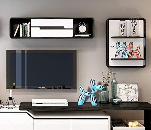 Suruim Shiny Electroplating Balloon Dog Statue Collectible Figurines Art Sculpture Animals Figurine Resin Crafts Living Room Desktop Home Decor Ornament Decorations Modern (Blue,9..8 * 9.8 * 3.6In) #TOP7