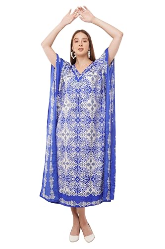 Art Of Creation Kaftan Dress Maxi Style Casual Kaftan Dressess for Women V-Neck 3/4 Sleeve Top Printed Free Size Gown4
