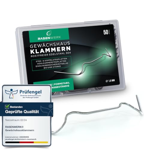 RASENWERK® - Gewächshausklammern aus 304 Edelstahl (rostfrei...