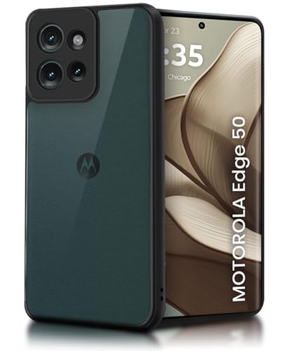 Image of WOW IMAGINE Translucent Hybrid Back Case Cover for Motorola Moto Edge 50 5G Smoked Matte Back | Shock Proof 360 Degree Protection | Protective Hard Case - Matte Black