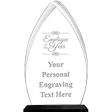 Employee of The Year Acrylic Award, 6.75' H Personalized Employee Award with Custom Engraving