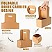 2 Cup Disposable Drink Carrier for Delivery with Handle, 10 Kraft Paperboard Cup Holder, Cup Carriers for Hot or Cold Drinks, to Go Coffee Cup Holder for Food Delivery Brown