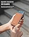 VULKIT Pop Up Wallet Automatic Leather Slim Credit Card Holder RFID Blocking Metal Double Card Case for Men and Women Brown