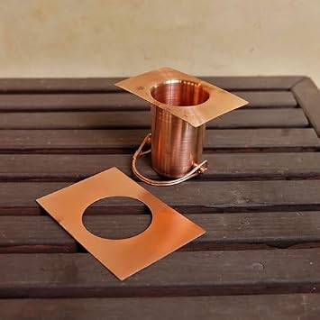 Nutshell Stores Medium Square Cups Rain Chain - Pre-Aged Copper - 8 Feet