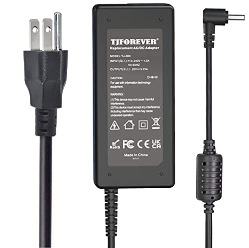 TJFOREVER 20V 3.25A 65W Laptop Charger Round Tip AC Adapter Fit for Adlx65ccgu2a Lenovo Ideapad s340 330s 320 81we 81h9 81m1 81w3 Chromebook N22 N23 N42 Laptop Power Supply Cord(4.0x1.7mm)