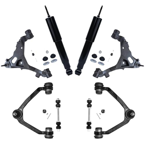 Image of Detroit Axle - 4WD Front End Suspension Kit for Ford F-150 Expedition F-250 2 Shock Absorbers Assembly 4 Upper & Lower Control Arms w /Ball Joints 2 Stabilizer Sway Bar End Links Replacement