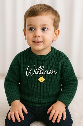 Love Signal Personalized Baby Toddler Sweater, Custom Knit Sweater for Newborn Boy Girl, Gift Baby Shower, Birthday Christmas2