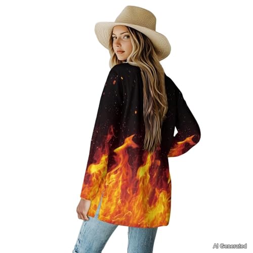 Image of Women's Lightweight Cardigans with Pockets Trendy Long Sleeve Open Front Cardigan Casual Tops Jackets Fall Oufits S-2XL