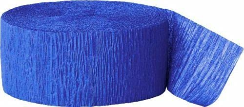 EliteKoopers 81ft Royal Blue Crepe Paper Streamer Roll For Wedding, Birthday Party Supplies Decorations (1 Roll) — image 1