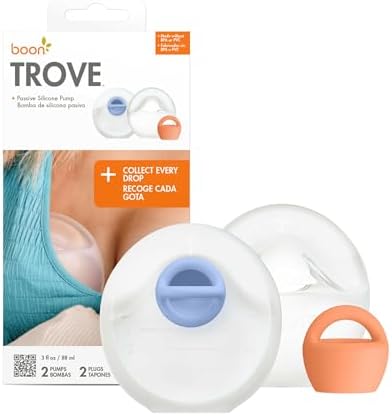 Boon Trove Silicone Manual Breast Pump - Discreet Milk Collector - 2 Count