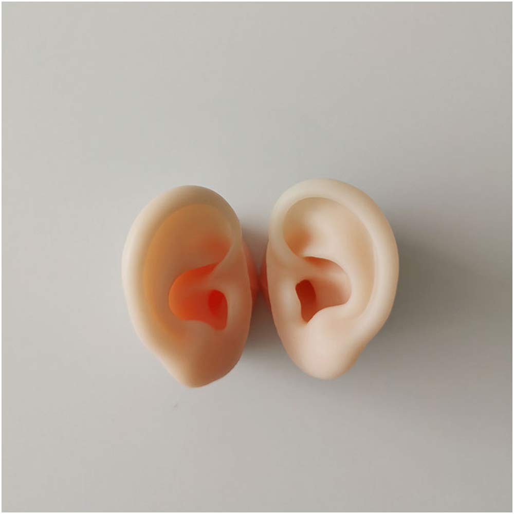 Sjdopulse A Soft Silicone Rtificial Ear Model - Rtificial Simulation Human Ear For Cupuncture Piercing Practice - Simulation Ear Model - For Ear Picking Practice,Studs Earring Display Props (A)