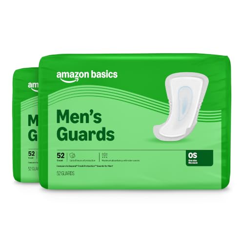 Amazon Basics Men's Incontinence Guards, Maximum Absorbency, Moisture-Wicking with Odor Protection...