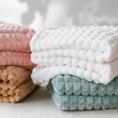 Homritar 3D Flannel Fleece Baby Blanket For Unisex Sage Green Super Soft Plush Cozy Toddler Blanket With Square Grid Design Luxury Bed Blankets For Boys Girls 30 X 40 Inch thumb #5