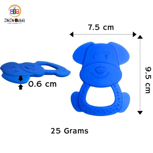Image of Cute Dog Shape Soft Silicone Teether for Baby Gums, Teething Toys for Babies, BPA Free, Pain-Relief, Non-Toxic, 100% Food Grade, Soothing & Smooth Edges Easy to Grasp Chewable- (Pack of 1)