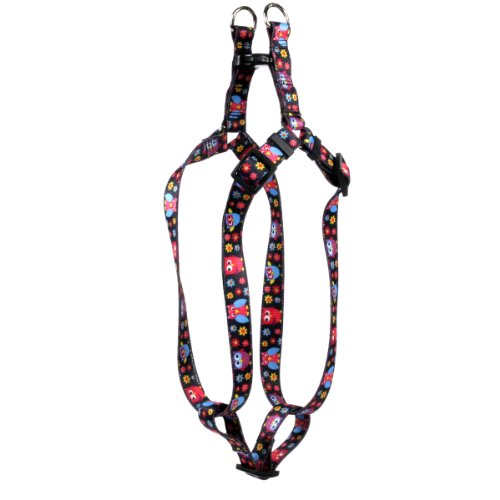 Image of Yellow Dog Design Bright Owls Step-in Dog Harness 1 inch Wide and Fits Chest Circumference of 25 to 40 inch, Large