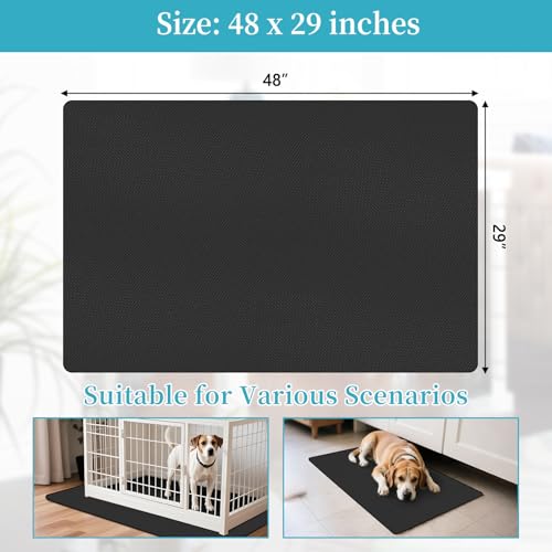 Image of Dog Crate Mat Liner,Washable Pee Pads , Absorbs Urine - Waterproof Under Mat Floor Protector Reusable -Dog Crate Pad Ideal for Floor Protector (29 inch x 48 inch, Count, 1)