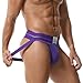 BRODDLE Men's Jockstrap Stretchy Nylon Mesh Pouch Performance Workout Athletic Supporters for Men Purple Large