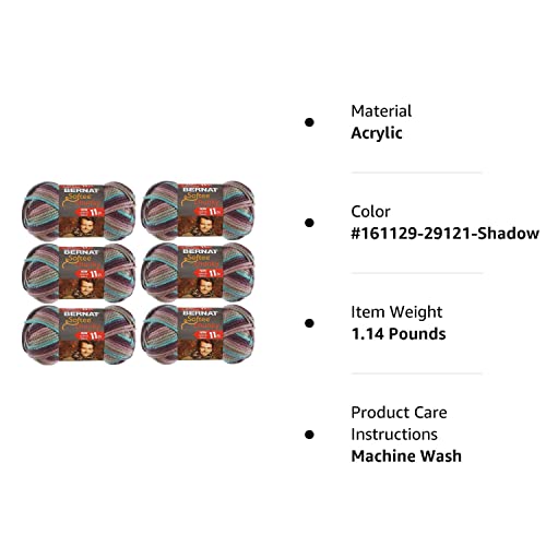 Bernat Softee Chunky Ombre Yarn (6-Pack) Shadow 161129-29121 #TOP3