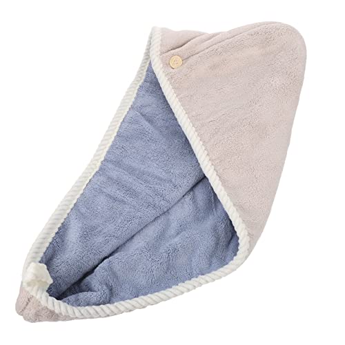 BESTYASH Toalla Absorbente de Agua de Turbante de Microfibra con Botón para Hogar y Reduce el Encrespamiento y Daños el Cabello