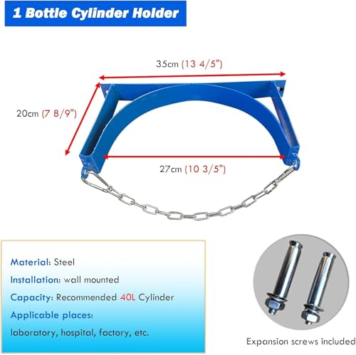 Support mural robuste pour bouteilles d'oxygène en acier durable - 2