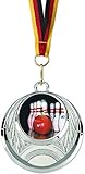 Verlag Reiner Kullack 10er-Set Medaillen »Bowling«, mit 25 mm Sportfoto-Emblem (Folie, bunt), Medaille mit Band für Turnier oder als Mitgebsel für Kindergeburtstag