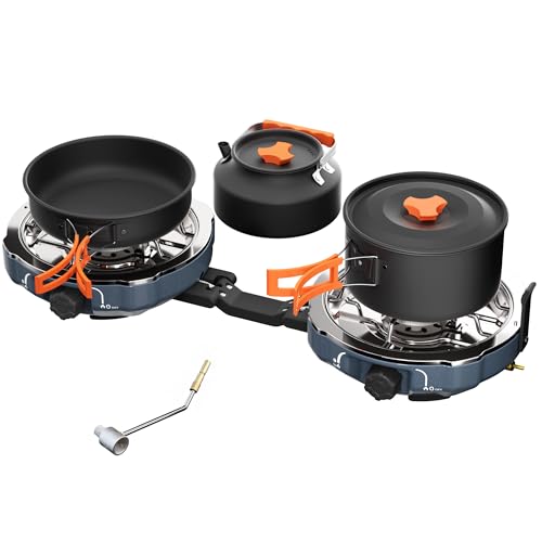 Cofiyard 20,000 BTUs Propane 2 Burner Camping Stove Camping