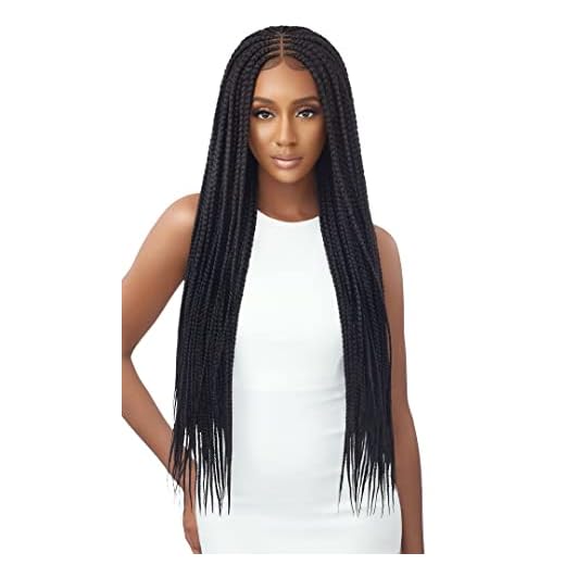 Outre 4x4 Lace Front Wig Pre Braided Hand Tied HD Lace MIDDLE PART FEED IN BOX BRAIDS 36" (DRBU)