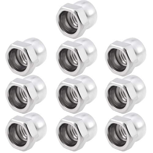Briny River Lot de 10 écrous M8 en Acier Inoxydable Antivol Anti-torsion pour équipement Extérieur Lampadaires Caméras de Surveillance