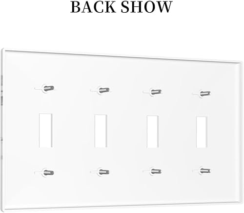 Miniatura 57 de Placa de pared dúplex de receptáculo de dispositivo de 1 gang de madera envejecida blanca gris con veta de tablón, cubierta de enchufe eléctrico de