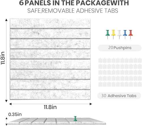 Tableau mural amovibles en feutre gris argenté avec punaises - 4