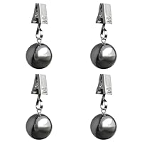 HillSpring 4er-Pack Stabile Tischdecken-Gewichte, Rostfreie Edelstahlkugeln mit Clips, Gewichte für Vorhänge, Outdoor-Picknicktisch, Fahnen, 68 g