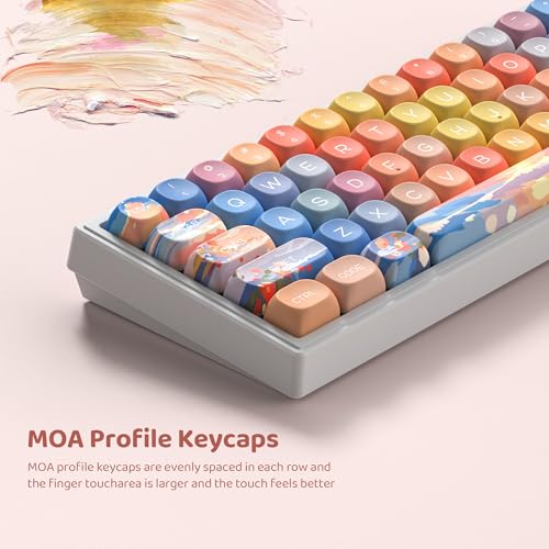 Image of dagaladoo PBT Keyboard Keycaps, Colorful MOA Keycaps,Sunset
