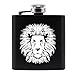 Hanomwood Petacas - 3Oz Black Mini Hip Flask Portable Flagon Lion Head Pattern Pocket Whisky Alcohol Bottle Beber Regalo para Hombre Acampar Al Aire Libre Senderismo Y Fiesta, 1Pcs, Hip Flask