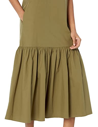 The Drop Women\'s Ilana Loose Sleeveless Wide-Hem Poplin Maxi Dress, Capers Olive, XXS - Thumbnail 3