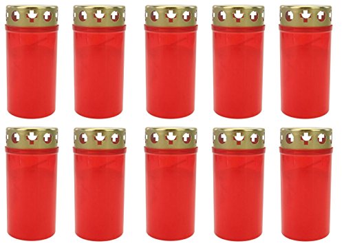 Beste Wahl Grablicht Nr. 3 rot mit Rot, 10 Stück
