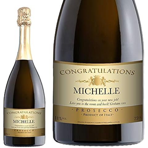 Personalised Prosecco with Gold Gift Box Cover