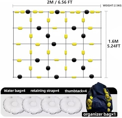2m/2.8m Soccer Goalkeeper Training Equipment, Reaction Training Rebound Board with Ball Storage Bag & 4 Water Bags, Ideal for Team & Solo Passing Drills